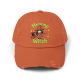 Women Distressed Cap, Mommy Witch Hat, Halloween Costume, Black Witch Hat, Witch Gift, Novelty Cap